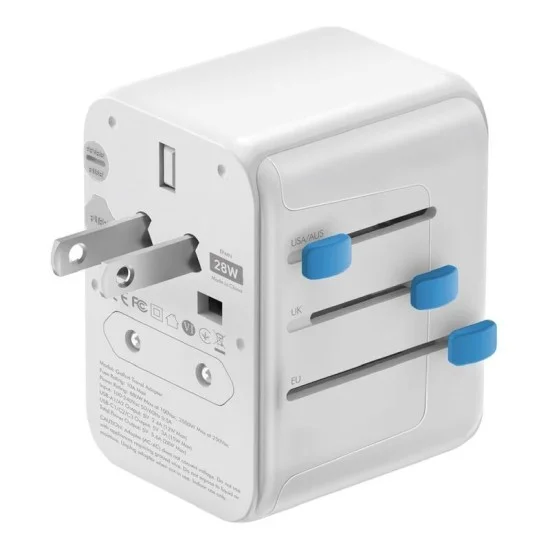 Bazic Gotravel, Universal Travel Adaptor 2A3C 28W - White